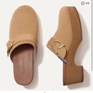 Rothy's Brown Buckle Clog Mules